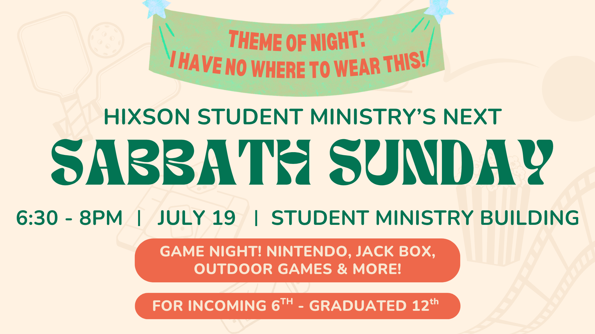sabbath sunday - July 19